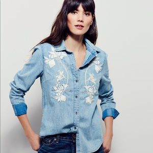 Free people embroidered chambray